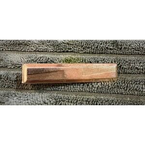 Hickok USA Gold Tone Tie Clip Bar with Geometric Design and Engraved Branding